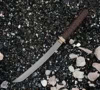 Вакидзаси из булатной стали купить на сайте koval-knife.shop