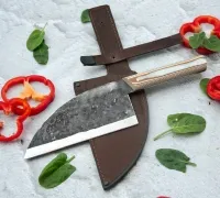 Сербский шеф нож из кованой стали Х12МФ